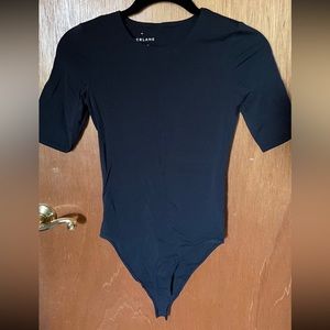 NWOT XS Black Everlane Short Sleeve Bodysuit